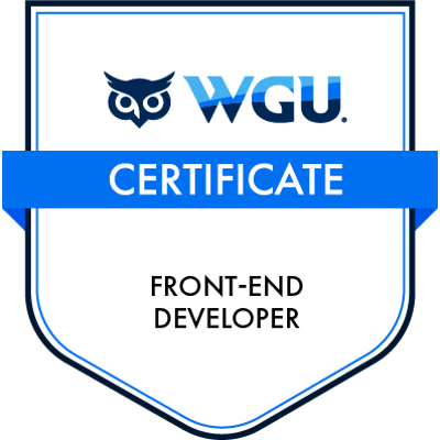 WGU Certificate: Front-End Developer badge